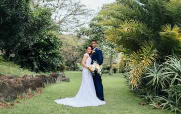Citrus Colored Modern Hawaiian Elopement