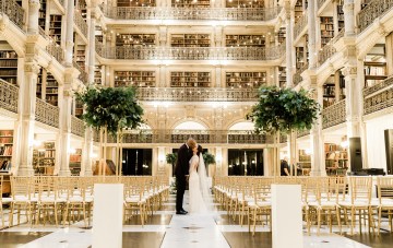 An Elegant Wedding At Baltimore’s George Peabody Library