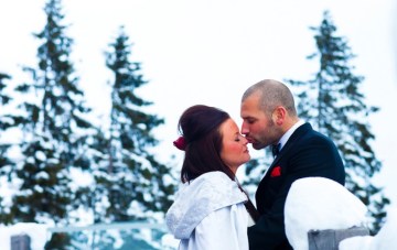 An Incredible, Scarlet & Snow-Filled Wedding in a Log Cabin {Part 2}
