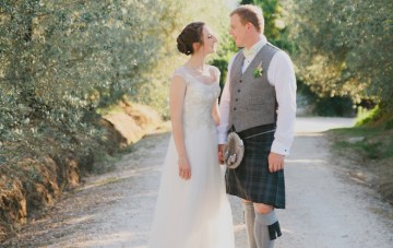 Romantic Destination Wedding in Tuscany with Kilts and Bagpipes