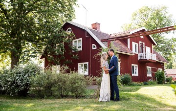 Swedish Wildflower Wedding With A Colorful Wedding Dress