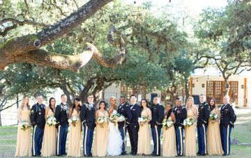 Childhood Friends Win A Glamorous Texas Wedding With Military Style